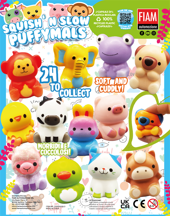 Squish N Slow Puffymals  in 65mm Kapsel