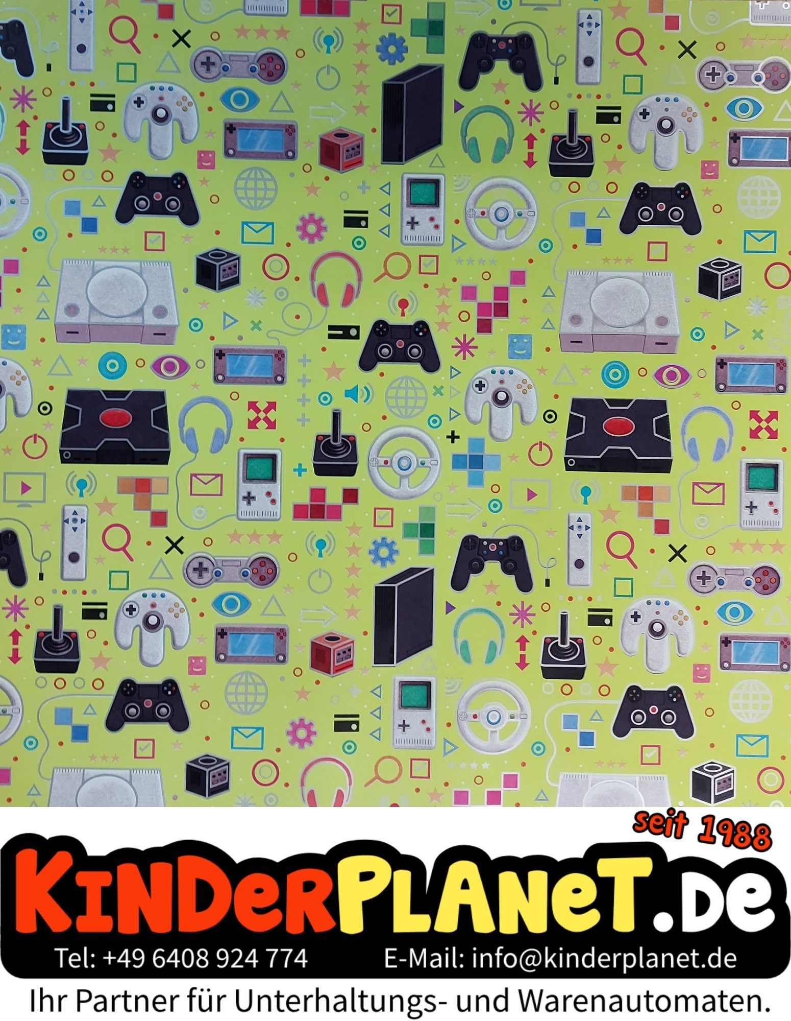 Geschenkpapier Spielconsole Grün