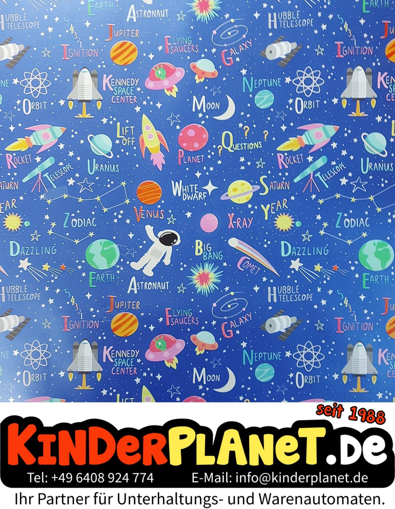 Geschenkpapier Weltraum Blau