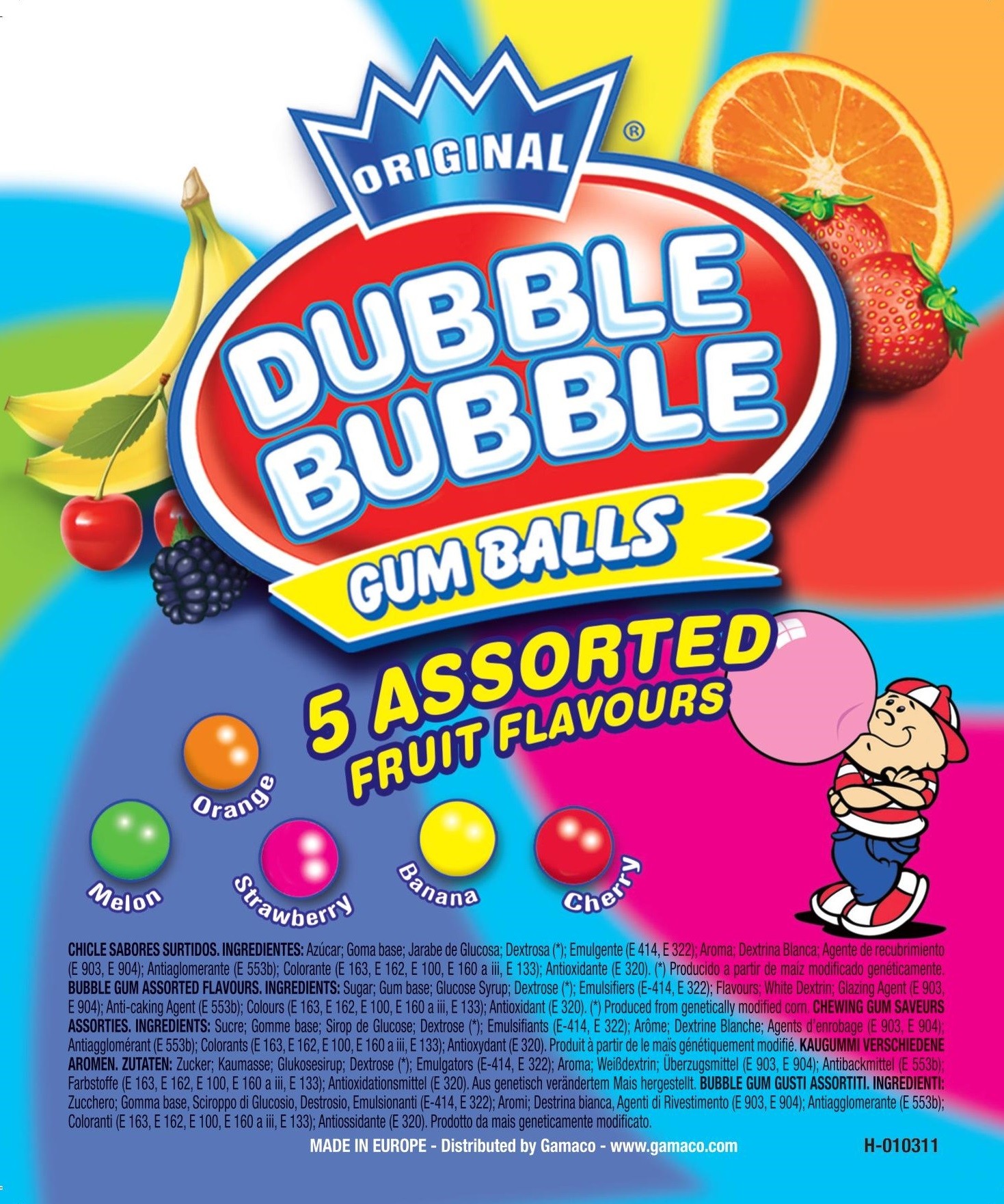 DUBBLE BUBBLE Assorted 5er Mix 24mm Karton