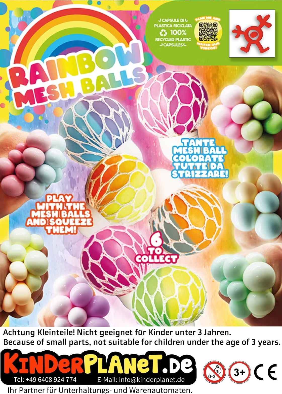 Rainbow Meshballs in 65 mm Kapsel