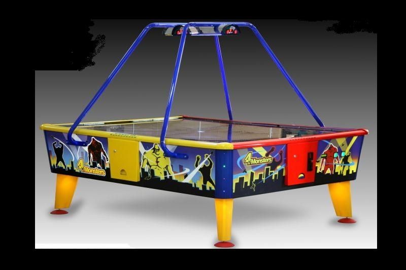 4 SPIELER! Airhockey-Tisch im Monsterdesign