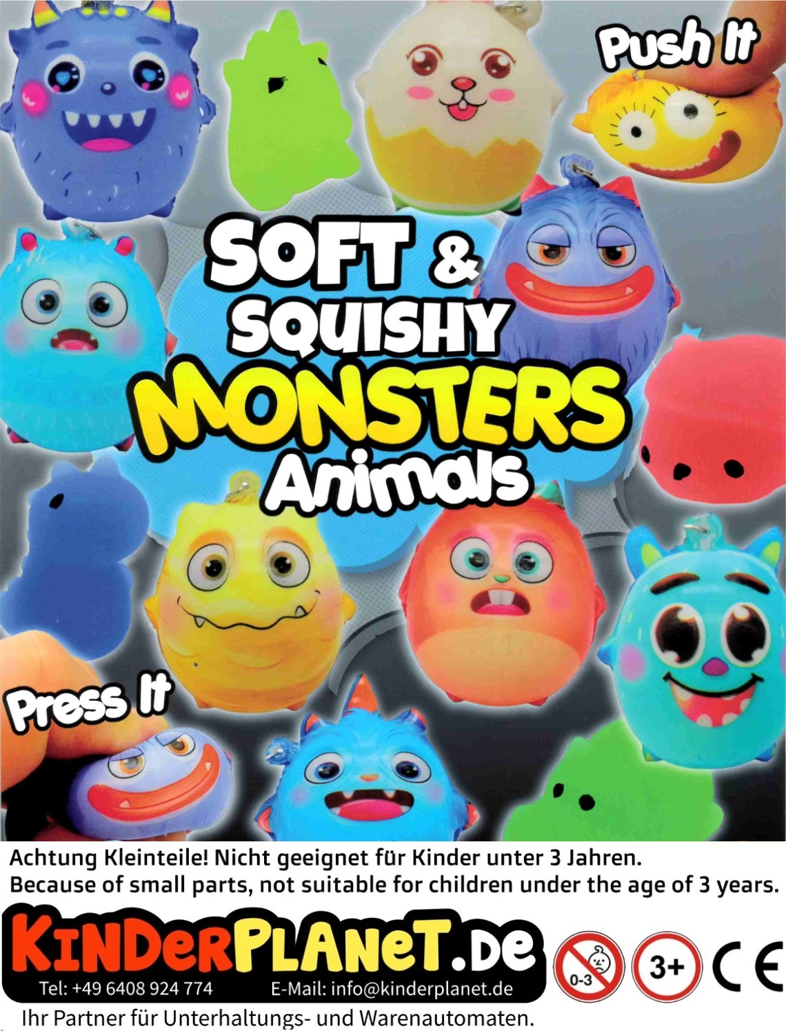 Soft & Squishy Monsters Animals - in 55mm Kapsel