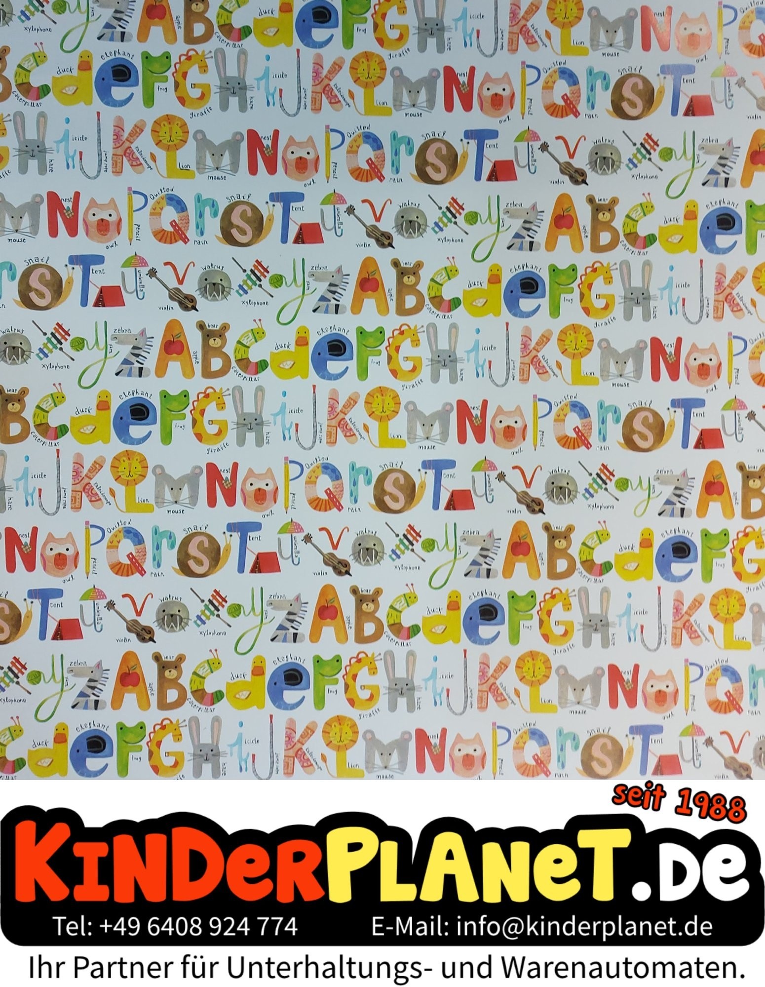 Geschenkpapier Buchstaben Weiß