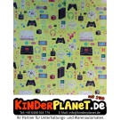 Geschenkpapier Spielconsole Grün