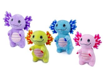 Axolotl Plüschfigur, 18 cm, 4 verschiedene Figuren, stehend