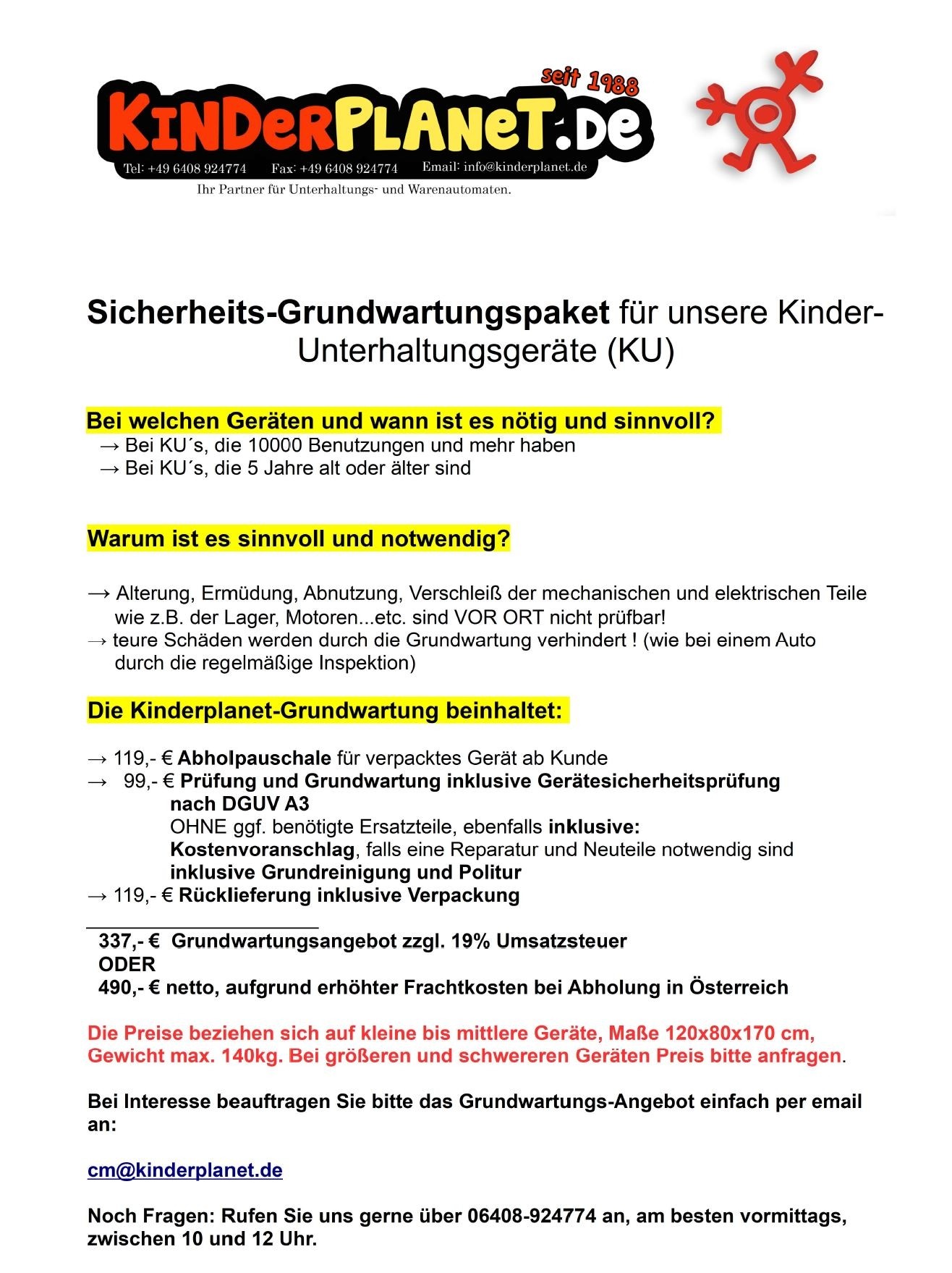 Sicherheits-Grundwartungspaket D für Standard-KUs
