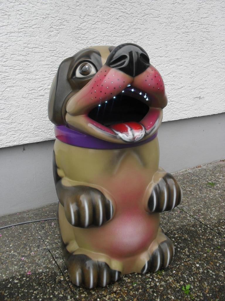 Sprechender Mülleimer Hund mit LED Zähnen 