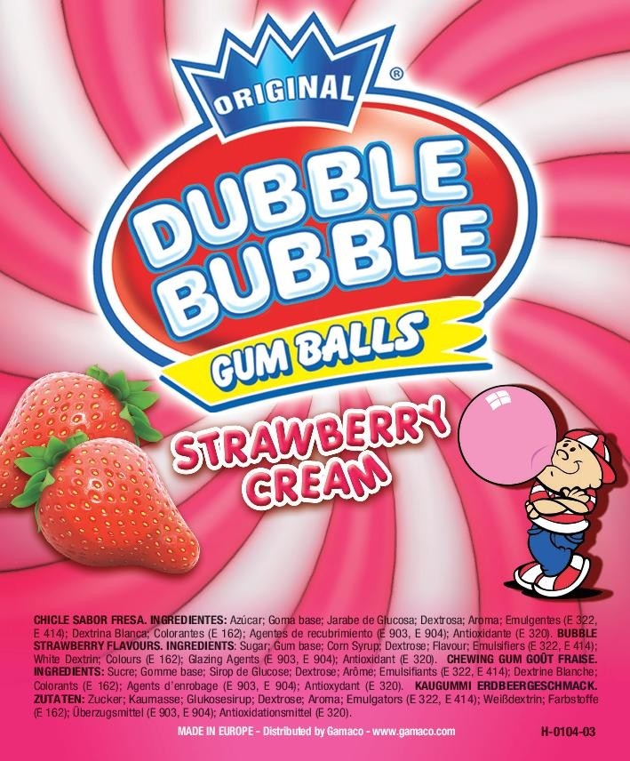 DUBBLE BUBBLE STRAWBERRY CREAM 27mm Karton