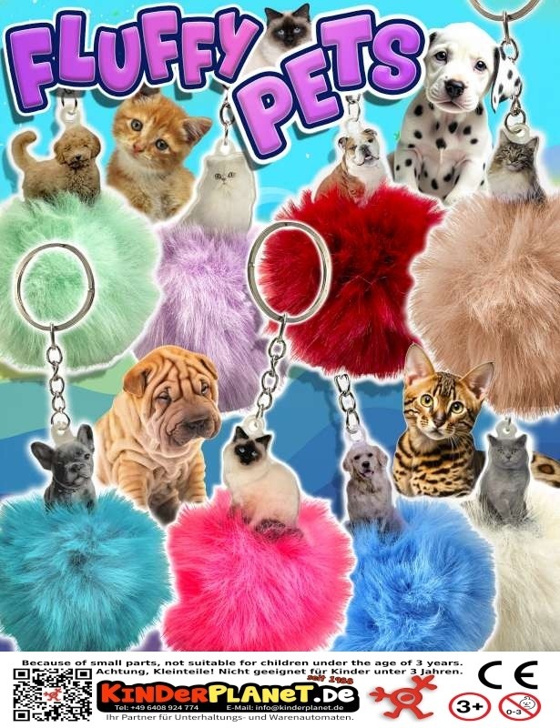 Fluffy Pet Schlüsselanhänger in 65mm Kapsel