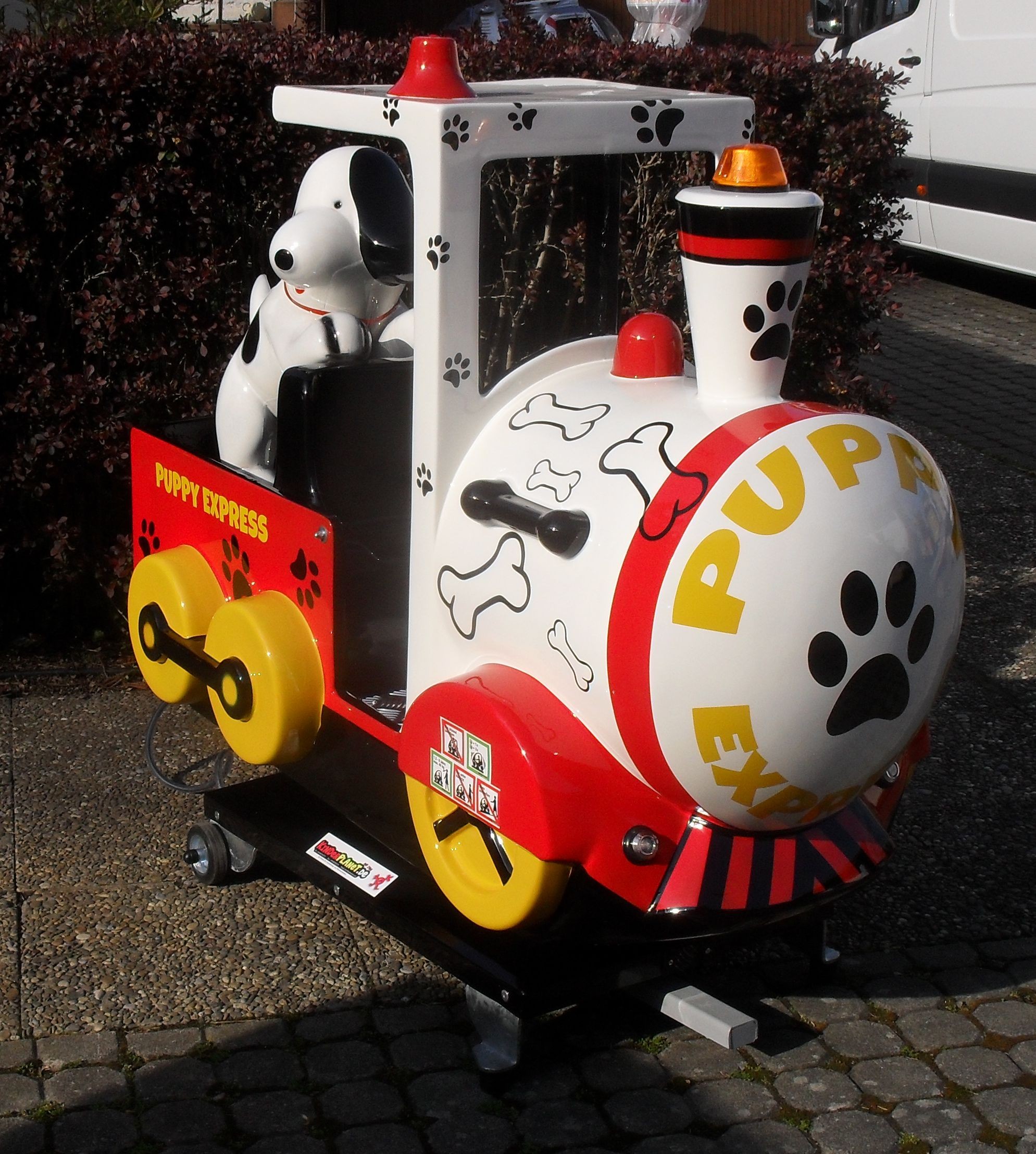 Lokomotive mit Dalmatiner, der Puppy Express