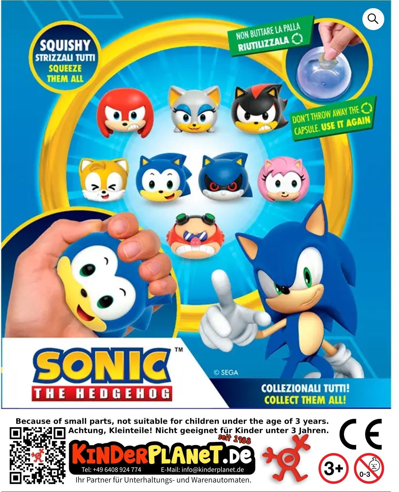 Sonic the Hedgehog Squishi in 65 mm Kapsel