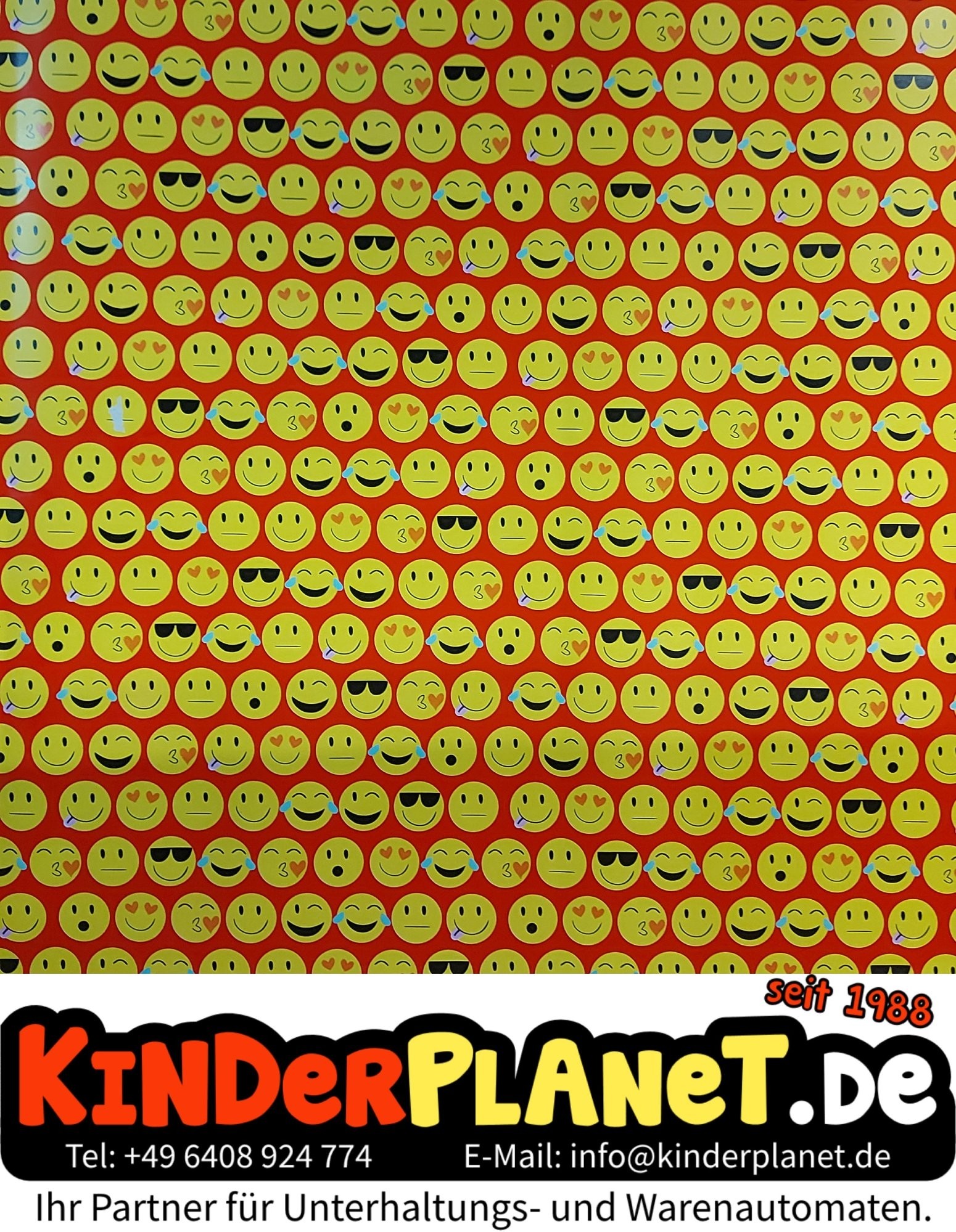 Geschenkpapier Smiley Rot