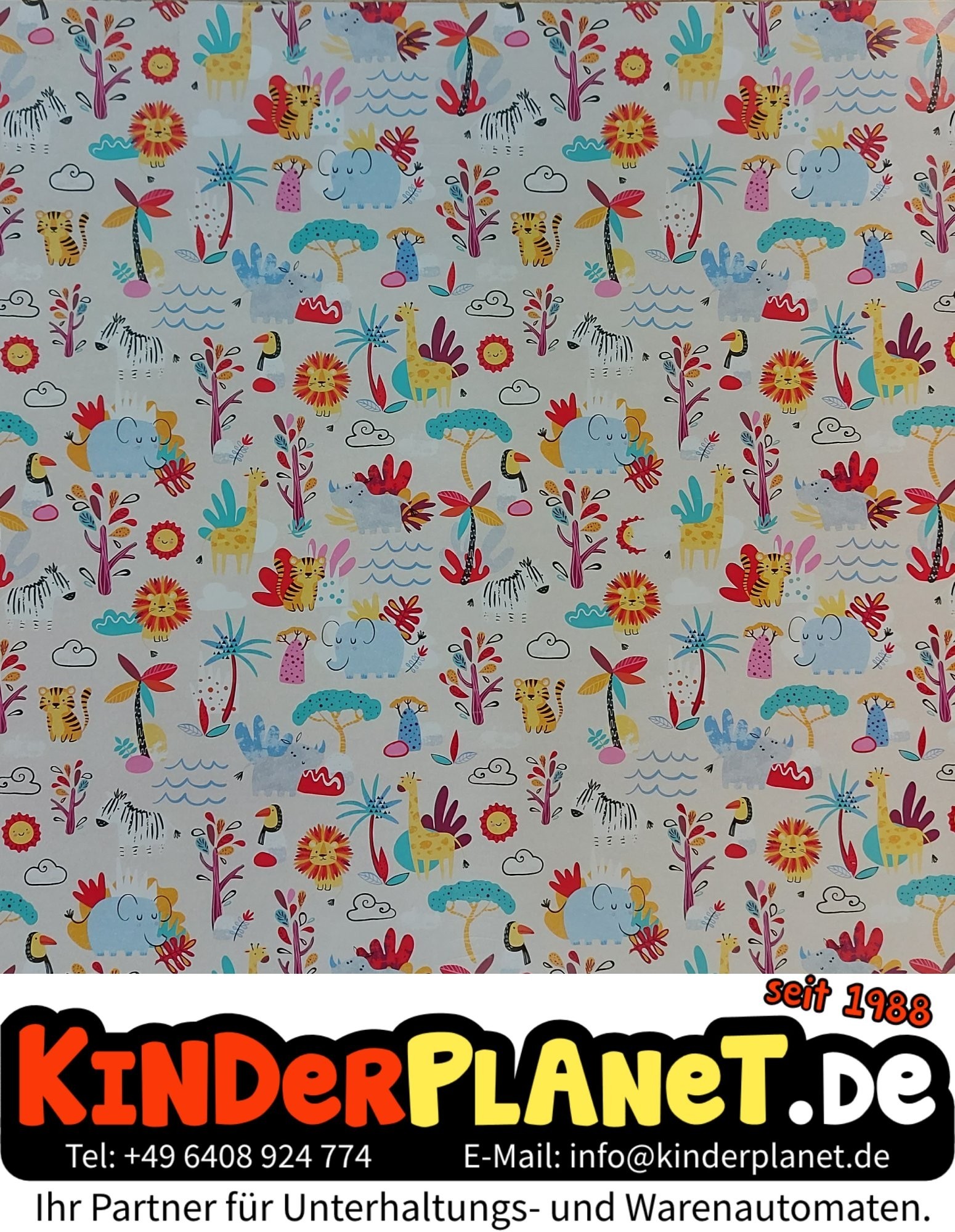 Geschenkpapier Zoo Tiere Grau