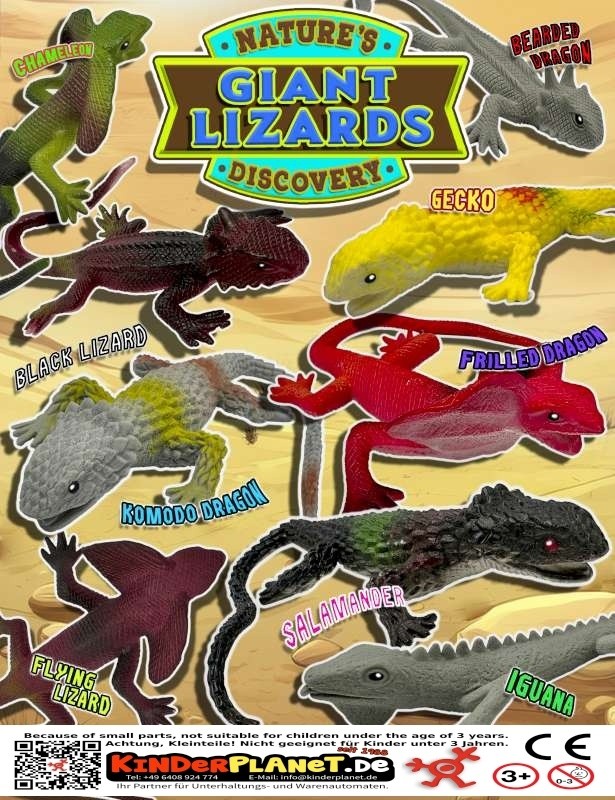 Giant Lizards Echsen + Waranfiguren in 65mm Kapsel