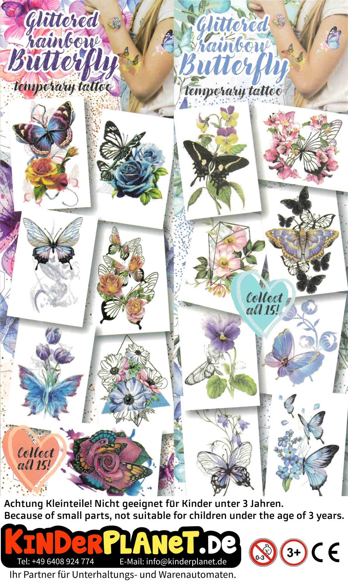 Glitter Schmetterlings Tattoo