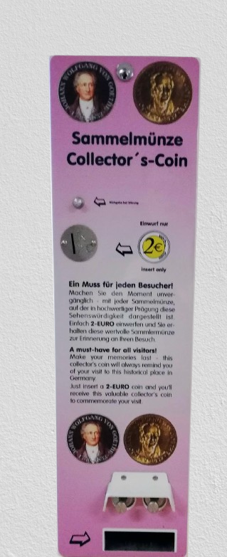 Goethe Souvenir-Sammelmünzautomat zur einfachen Wandmontage